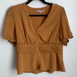 NAKED ZEBRA / Mustard Blouse/ V-Neck